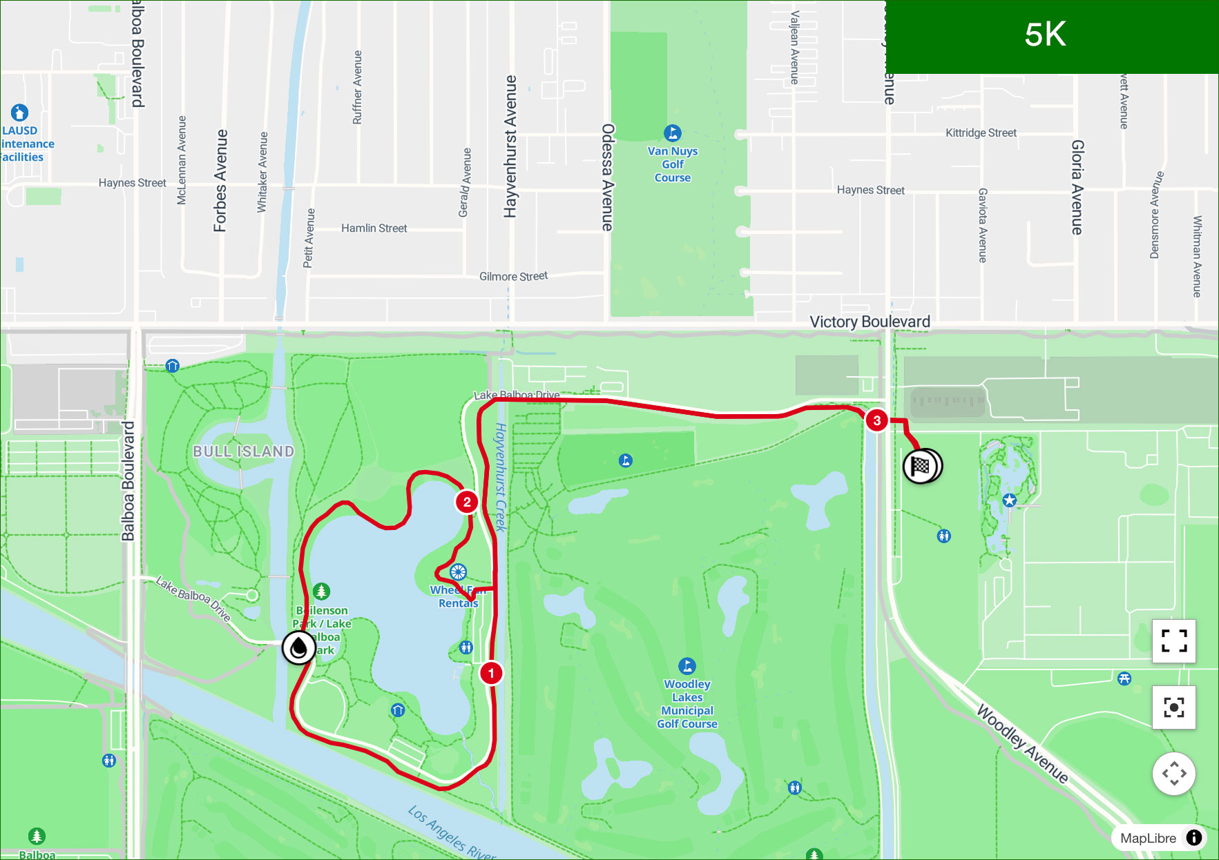 Map for 5K Run - V4V2026