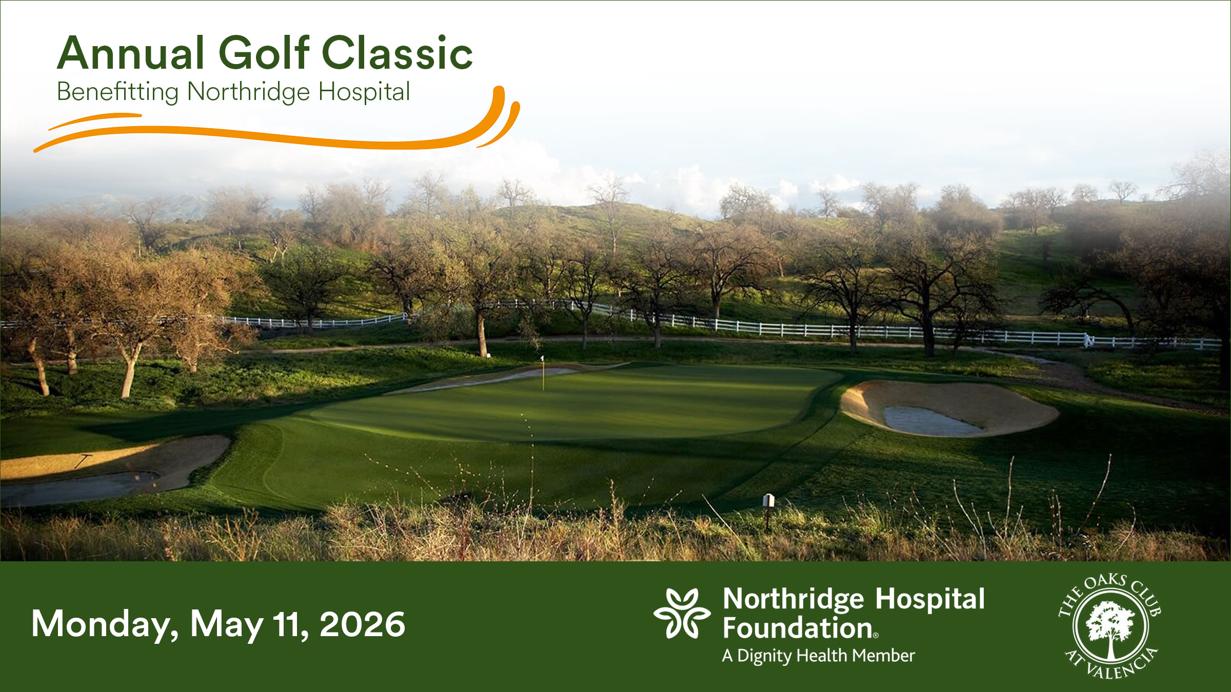 Golf course with text for Golf Classic 2026