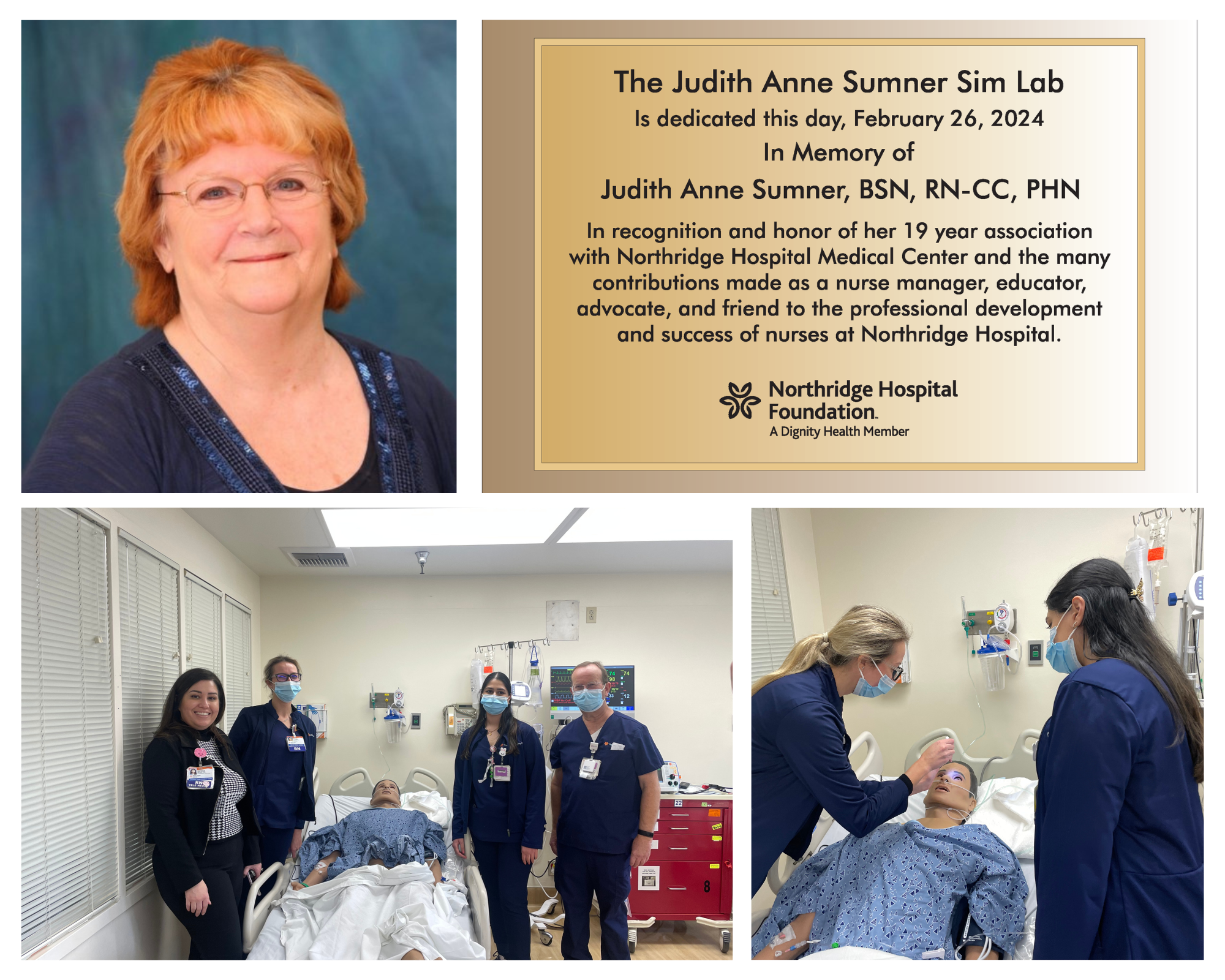 Judy Sumner Dedication and Simulation Lab Manikins