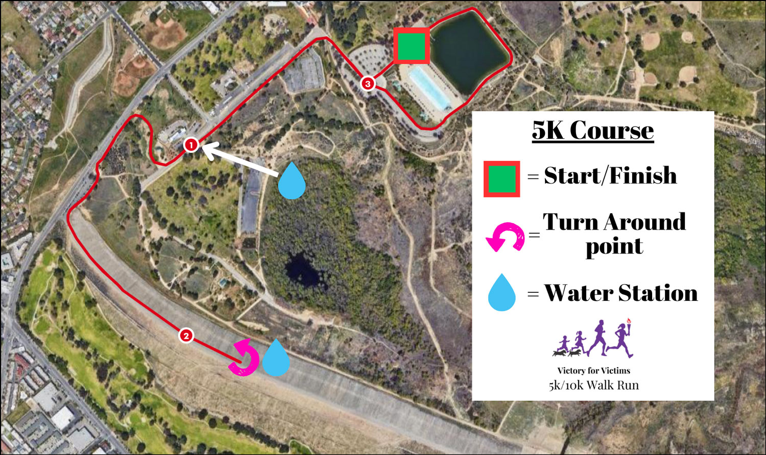 Map of Victory for Victims 2024 Race for the 5K - Hansen Dam