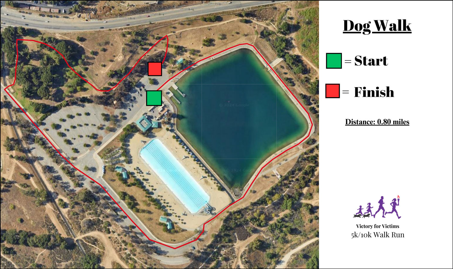 Map of Victory for Victims 2024 Race for the Dog Walk