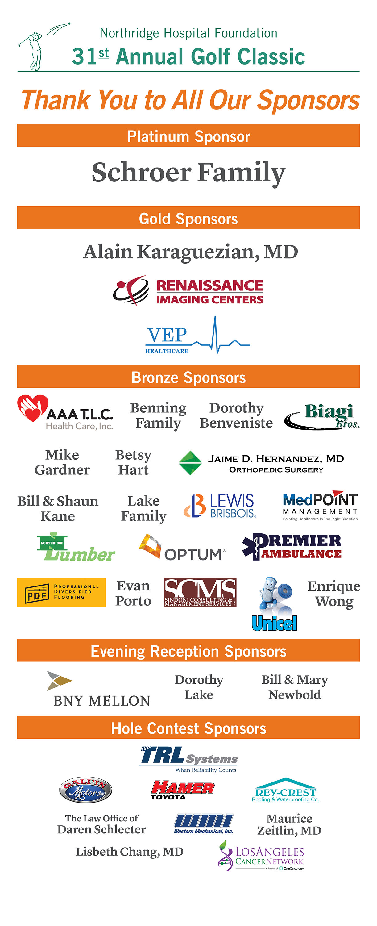 Golf 2021 Sponsors